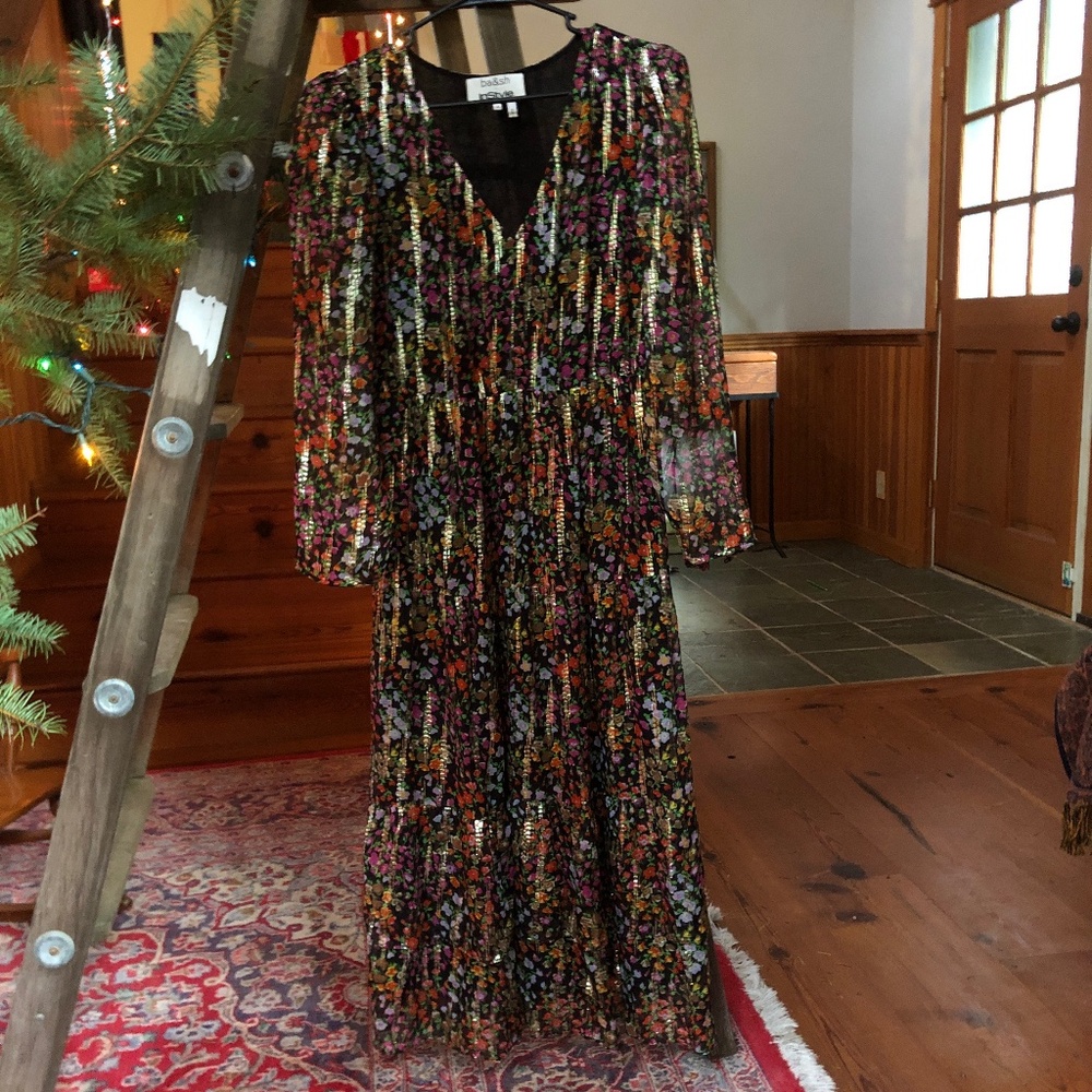 BA&SH Vibrant Silk Floral Dress